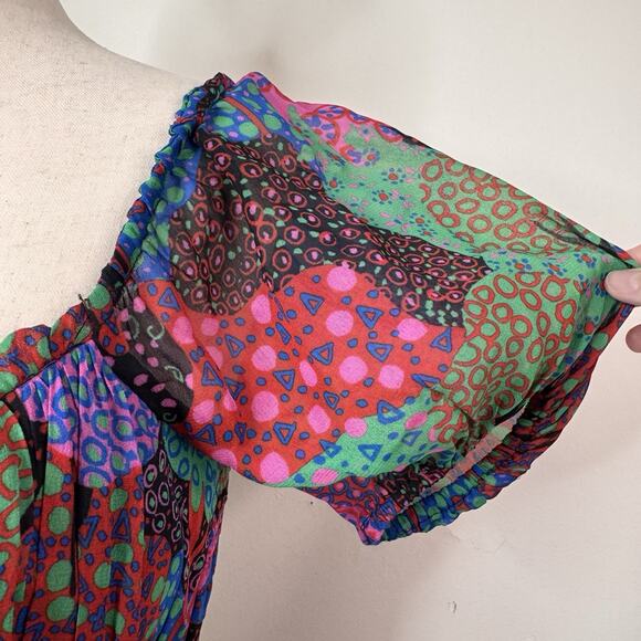 Rhode Clara Enchanted Woods Mini Dress Size 0 NWT Boho Festival Vacation Ruched - Picture 3 of 12